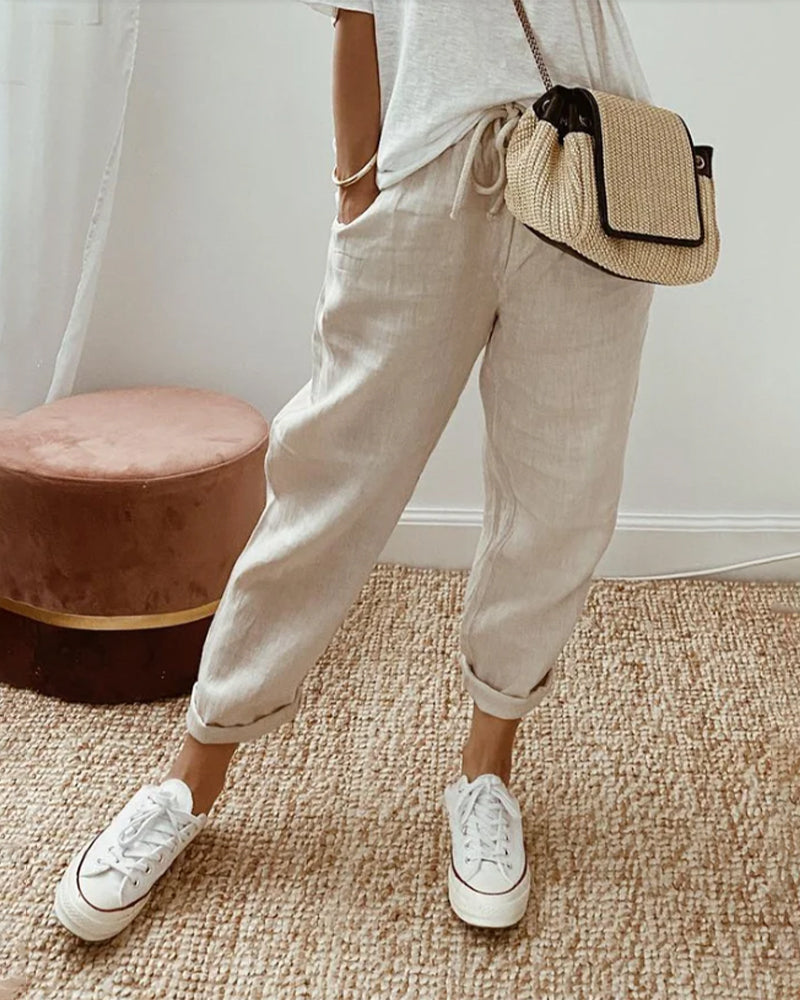 Einfache Hosen für Damen - hohe Taille