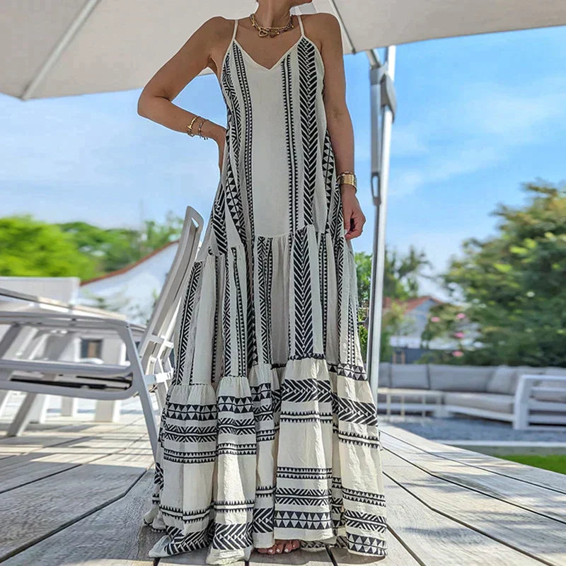 Maxi Kleid für Damen mit Rüschen