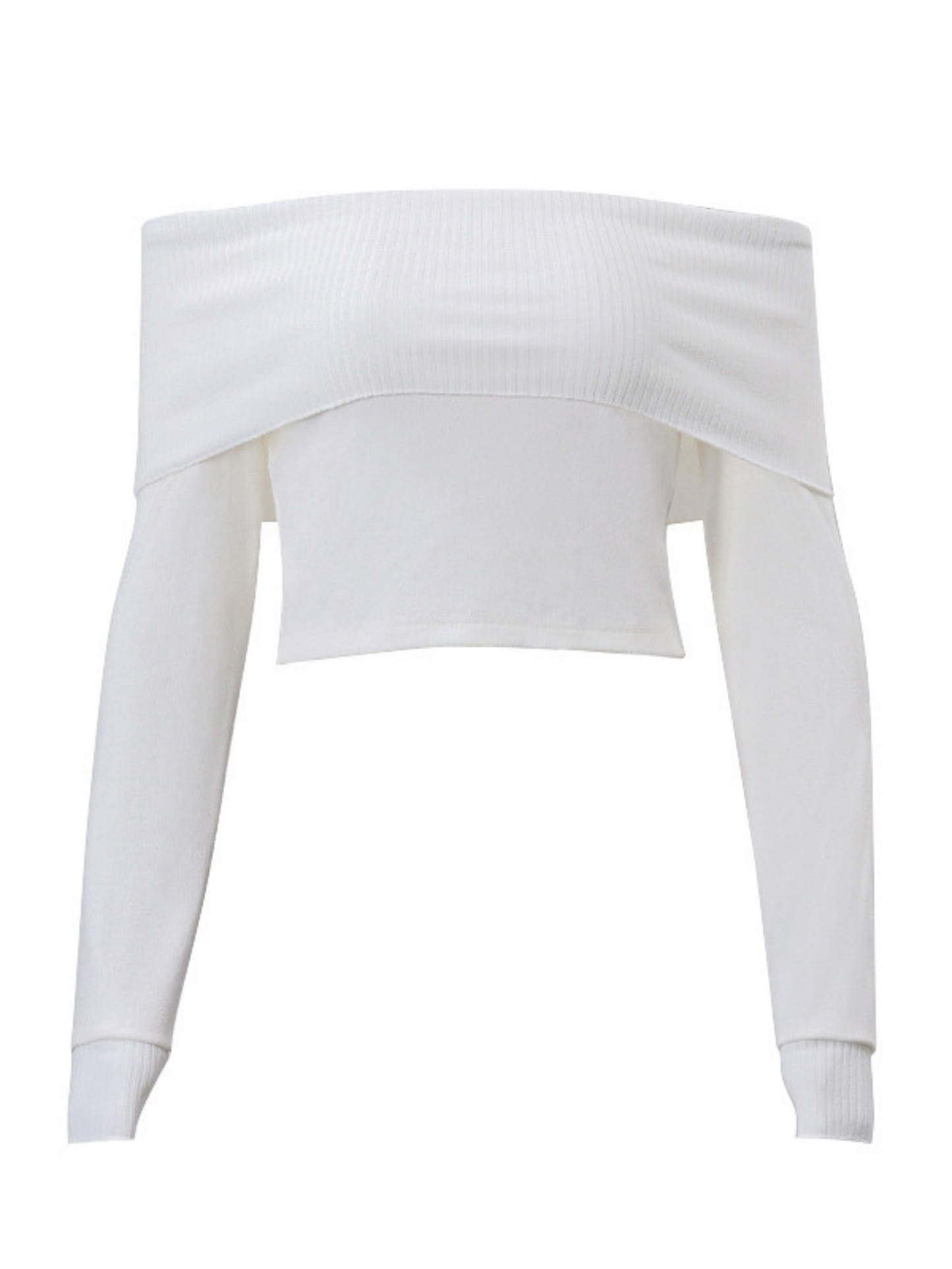 Off-Shoulder Cropped Strick Top für Damen
