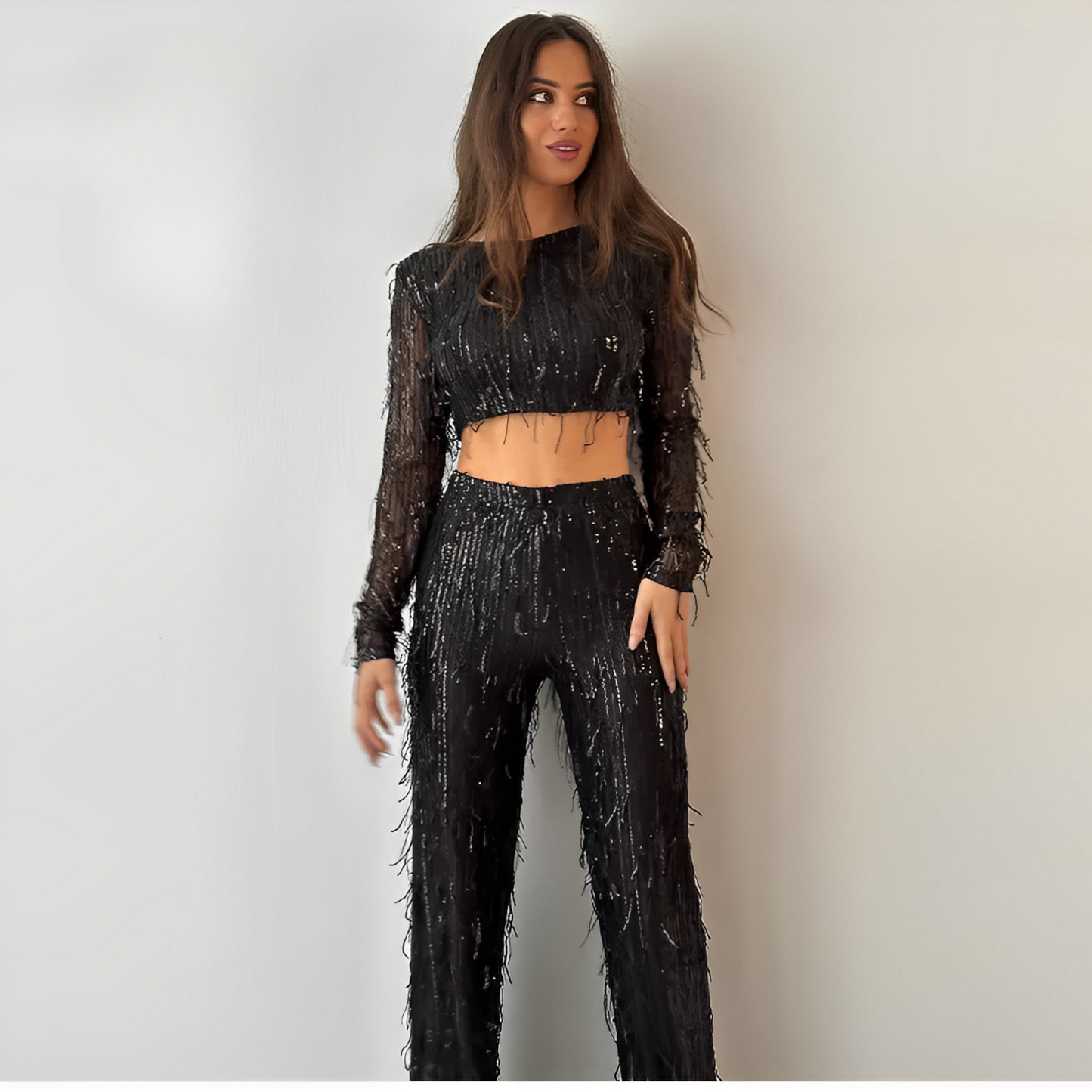 Pailletten Set für Damen mit weichem Futter