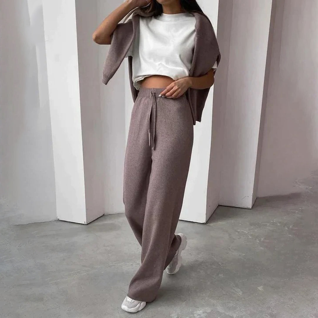 Rollkragenpullover Zweiteiliges Damen-Set