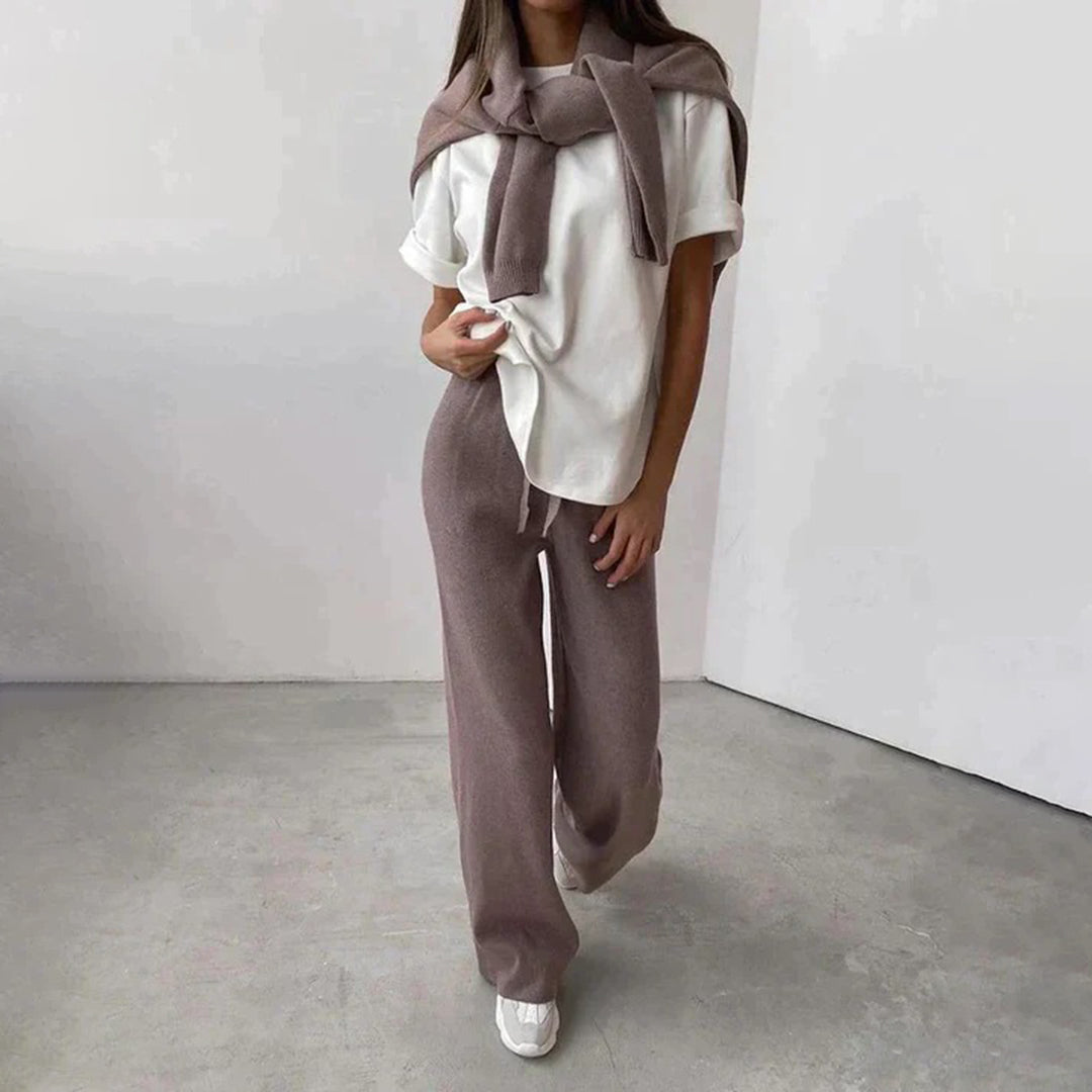 Rollkragenpullover Zweiteiliges Damen-Set