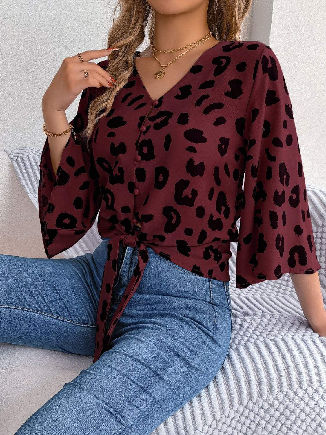Stilvoll und Lässig Leopardenmuster Bluse für Damen