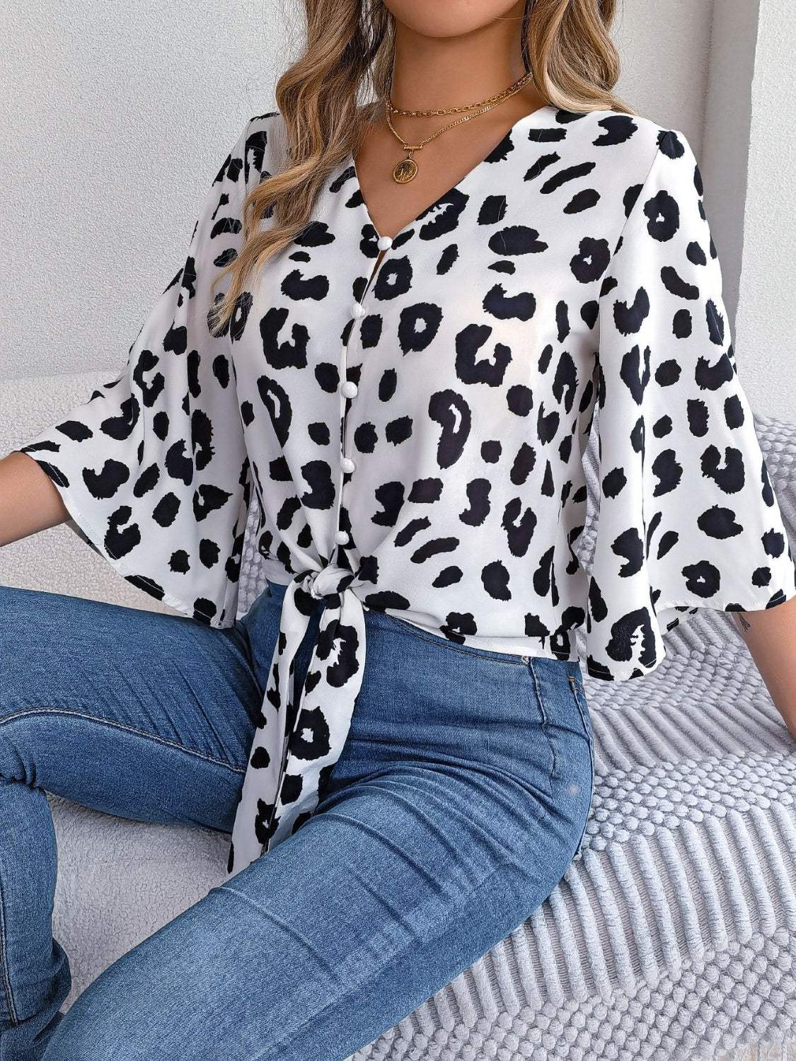 Stilvoll und Lässig Leopardenmuster Bluse für Damen