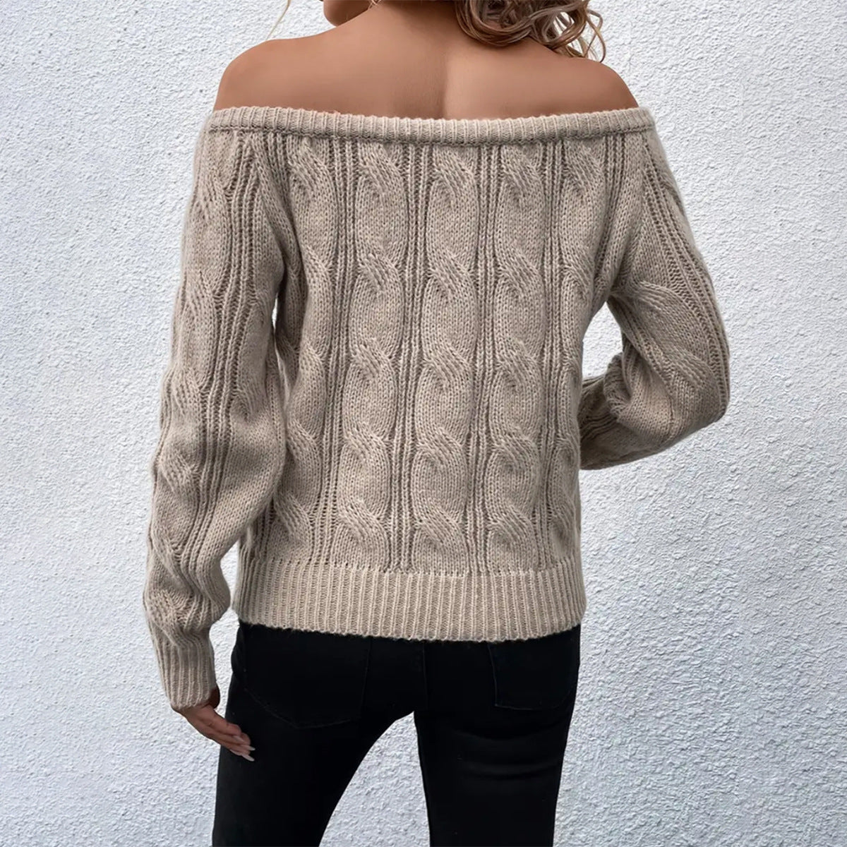 Strickpullover für Damen Off-Shoulder