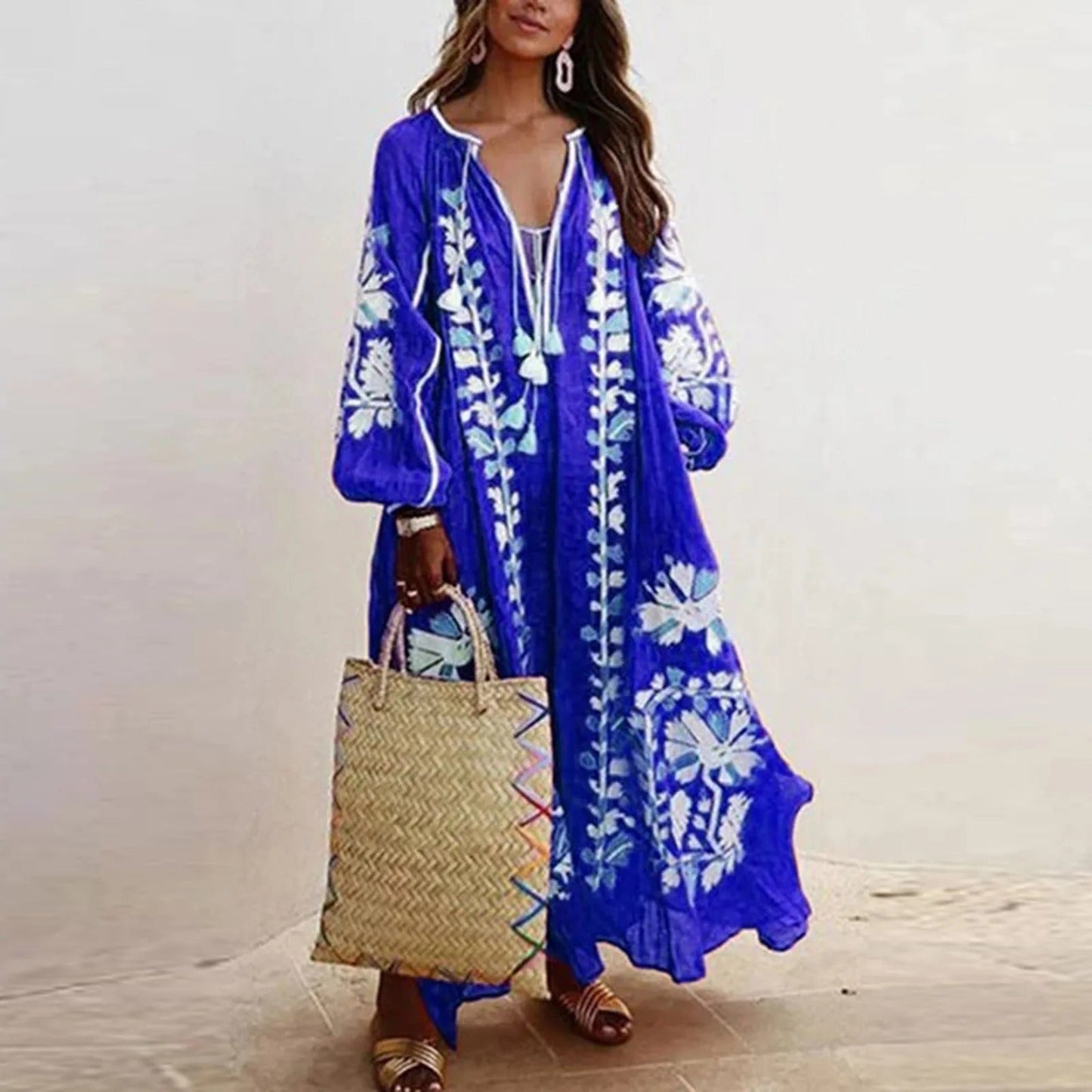 Blumiges Maxikleid Lang für Damen