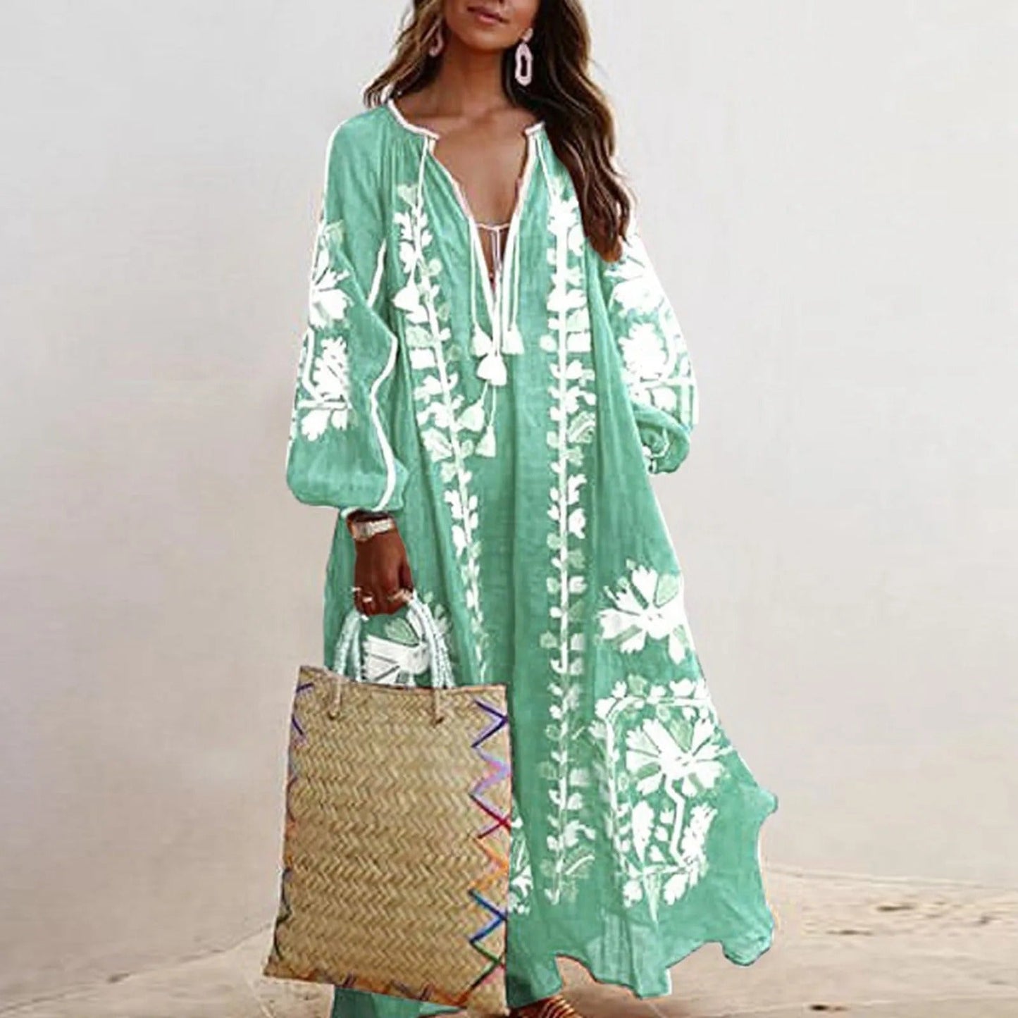 Blumiges Maxikleid Lang für Damen