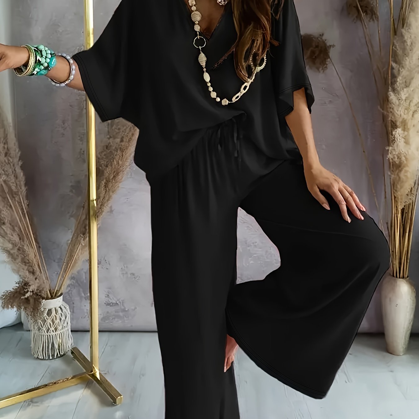 Zweiteiler Damen Set | Fließender Boho-Komfort für warme Tage | Elina