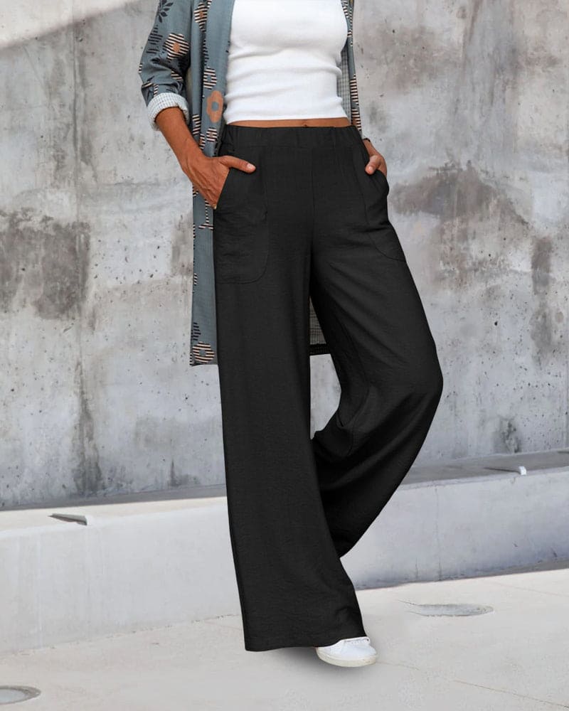 Damen Weite Passform Schlupfhose | Fließendes Bein