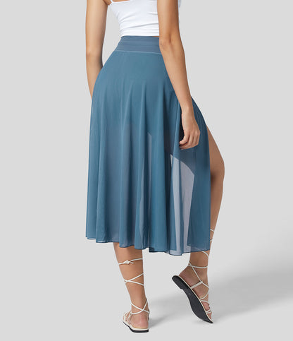 Gonna midi donna multistrato | Coprispalle trasparente