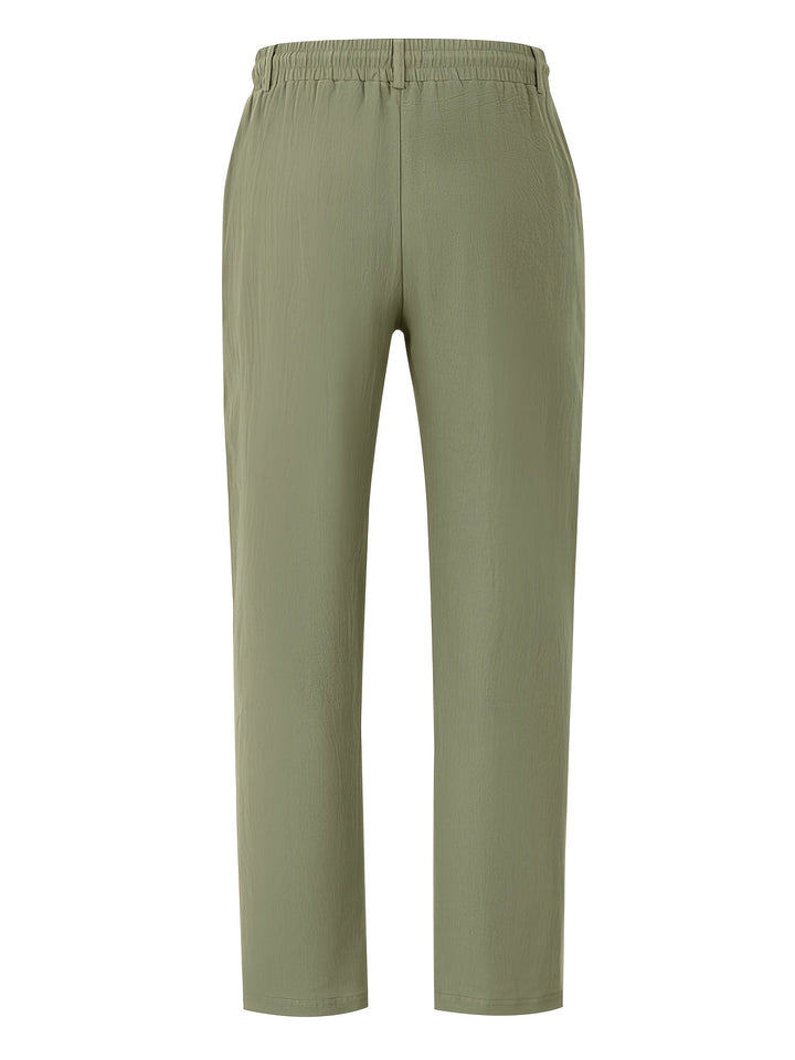 Herrenhose | Regular Fit Hose mit Geradem Bein | Kordelzugbund | Lässiger Sommerstil