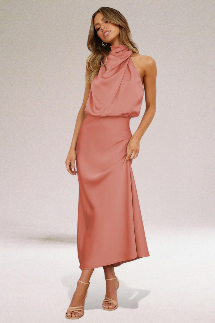 Damen Abendkleid | Neckholder Maxikleid Stil | Fließende Silhouette | Stilvoller Auftritt
