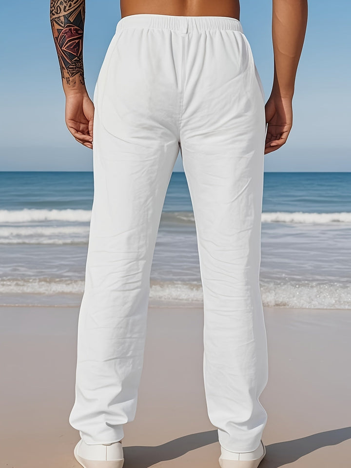 Herren Zweiteiler | Freizeithemd mit Kordelzughose | Bequeme Passform | Sommerlicher Resort-Look