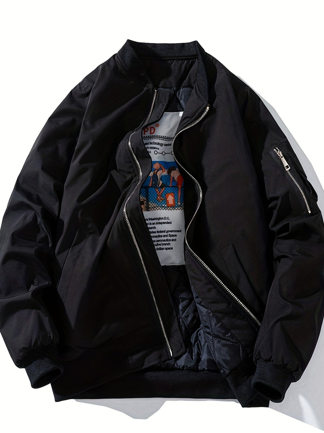 Men's Bomber Jacket with Hood | Comfortable Fit with Zipper | Layered Hood Design | Streetwear Casual Look