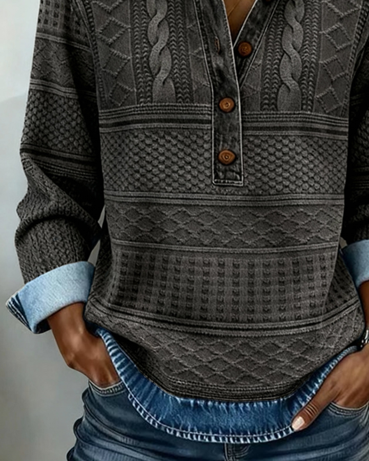 Dolores | Women's Relaxed Half-Button Collared Sweatshirt