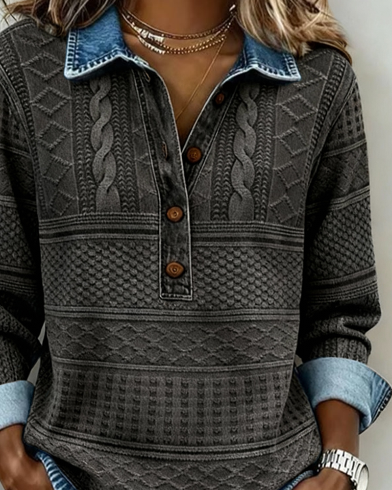 Dolores | Women's Relaxed Half-Button Collared Sweatshirt