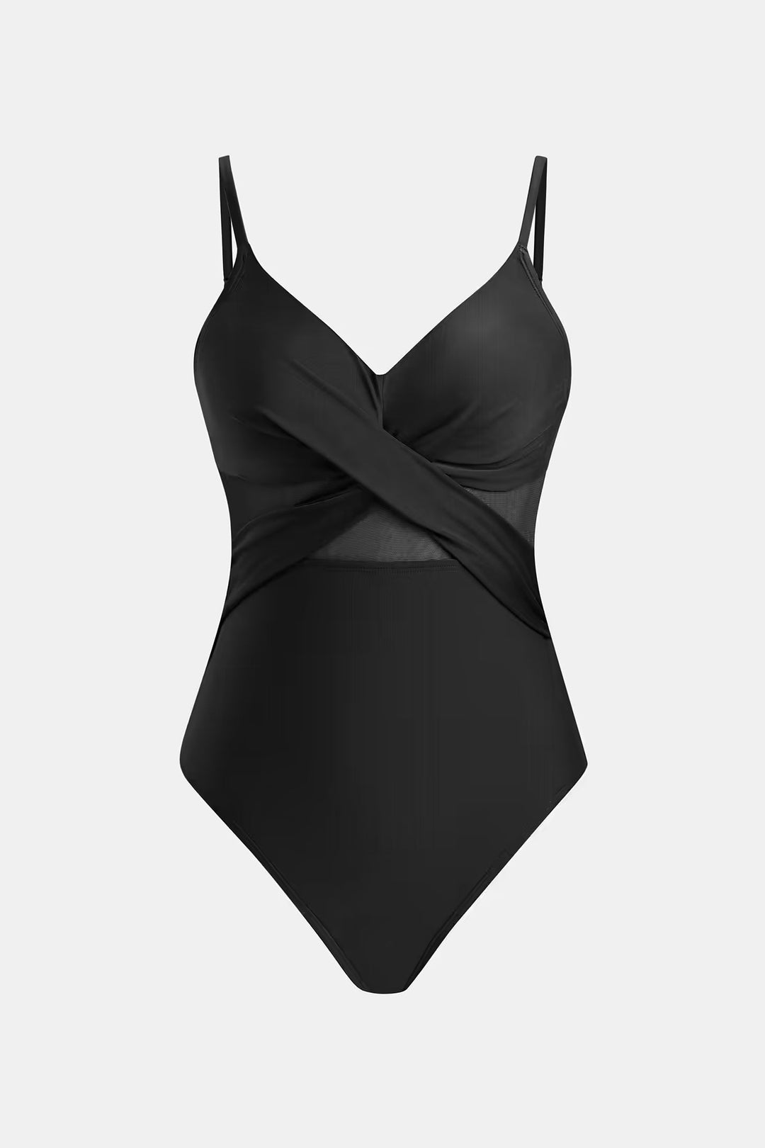 Maillot de bain une pièce femme effet cache-cœur col en V coupe ajustée | Classique