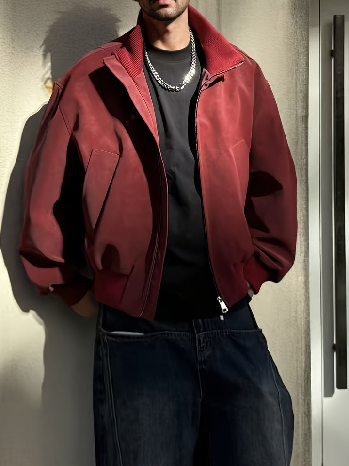 Herren Bomberjacke | Bequeme Passform mit Reissverschluss | Stehkragen Design | Streetwear Freizeitlook