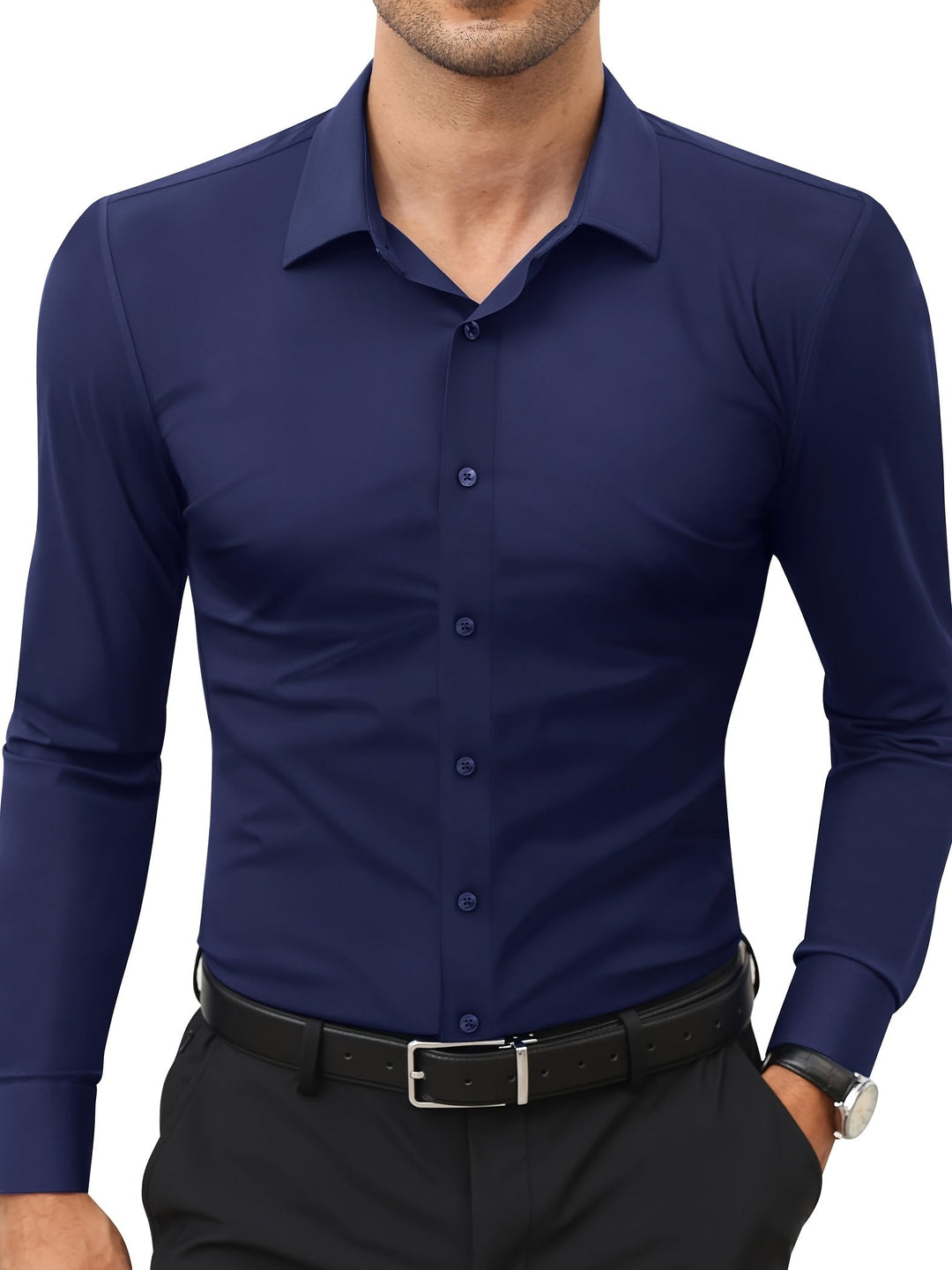 Krystian | Herren-Slim-Fit-Hemd mit Knopfverschluss