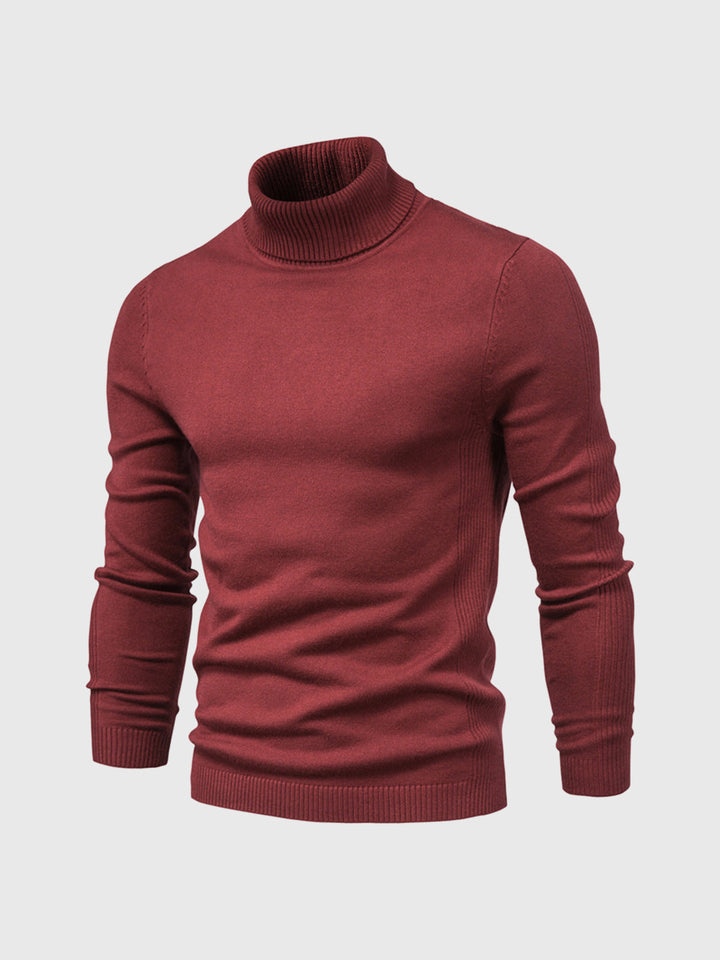 Pull homme à manches longues col montant | Coupe ajustée