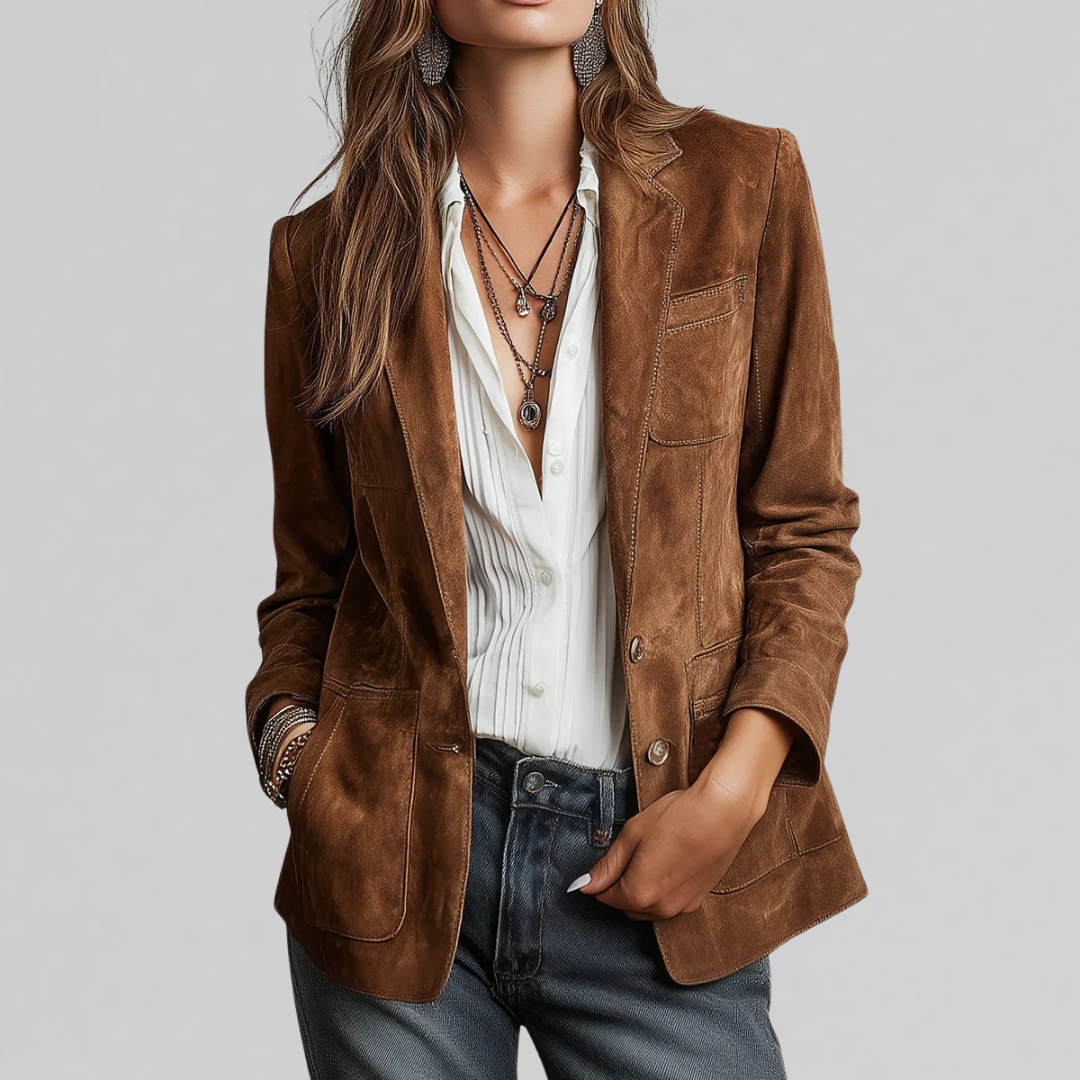 Camille | Women's Tailored Suede-Touch Blazer
