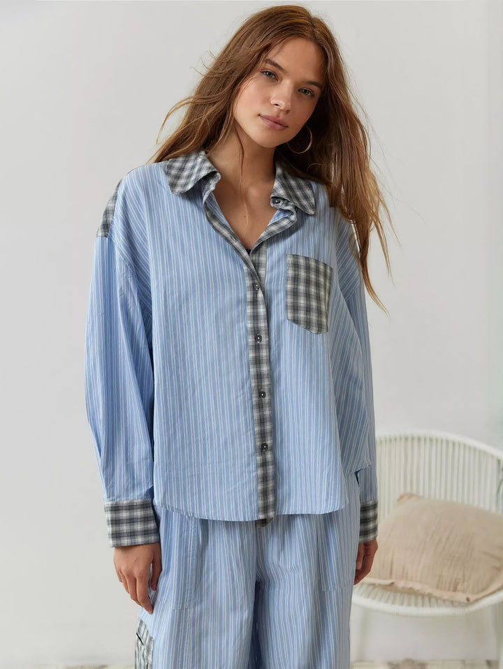 Damen Loungewear-Set | Langarmhemd und Locker Geschnittene Hose | Komfort für Entspannte Momente