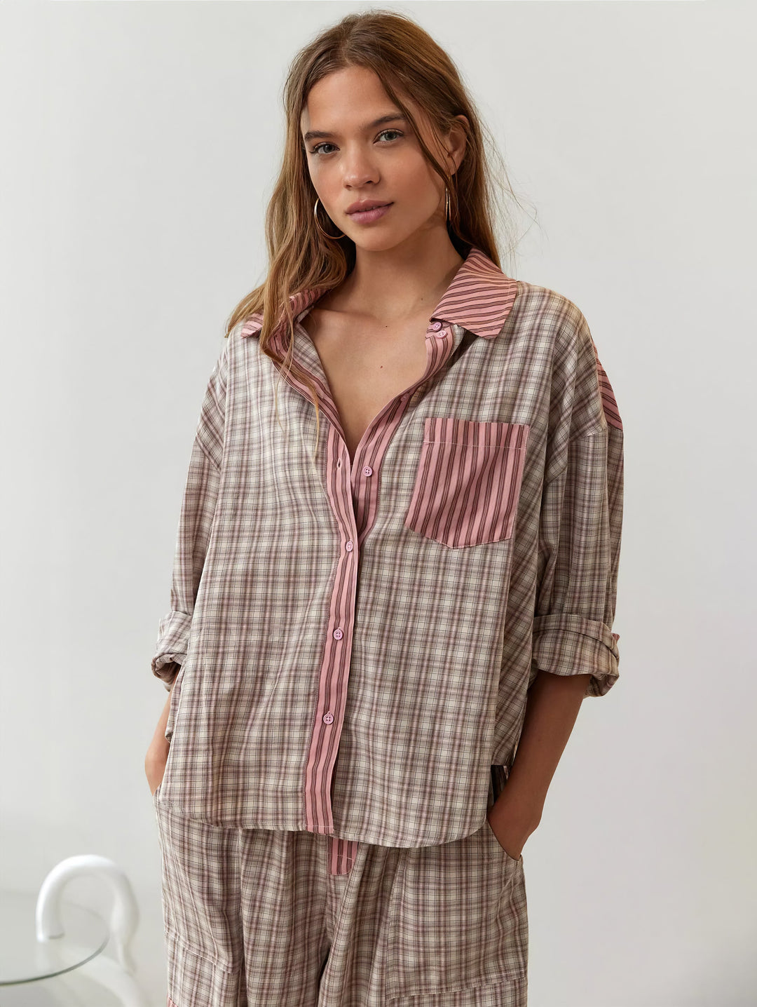 Damen Loungewear-Set | Langarmhemd und Locker Geschnittene Hose | Komfort für Entspannte Momente