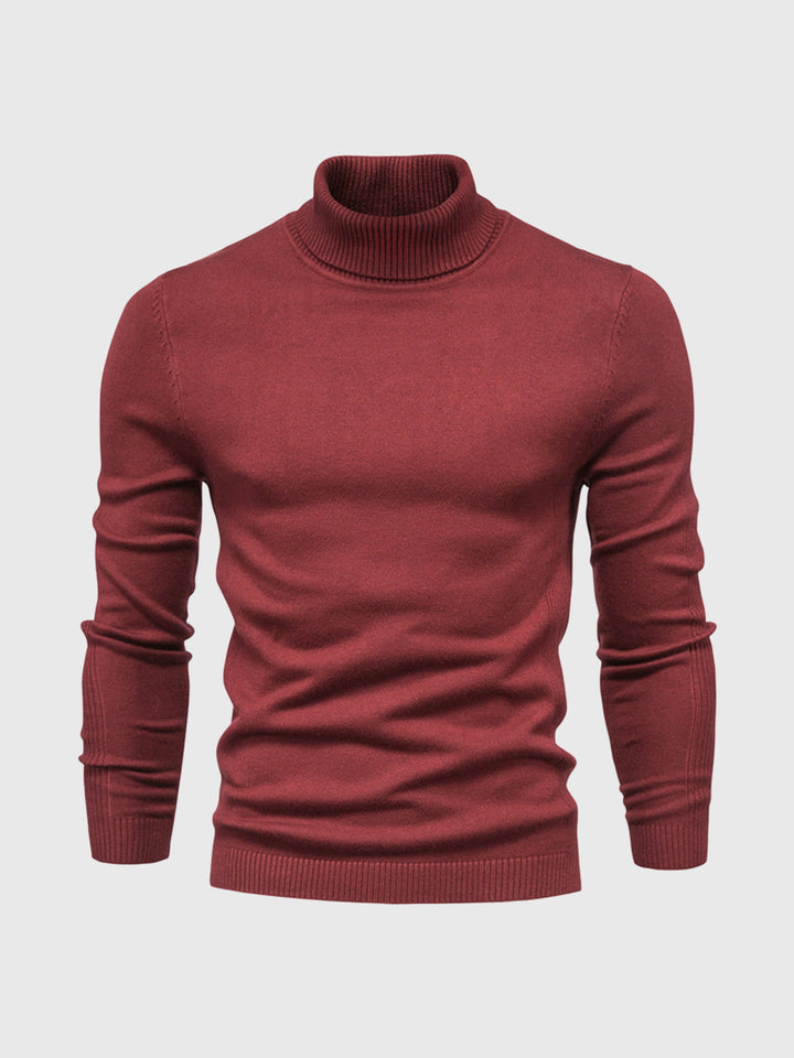 Pull homme à manches longues col montant | Coupe ajustée