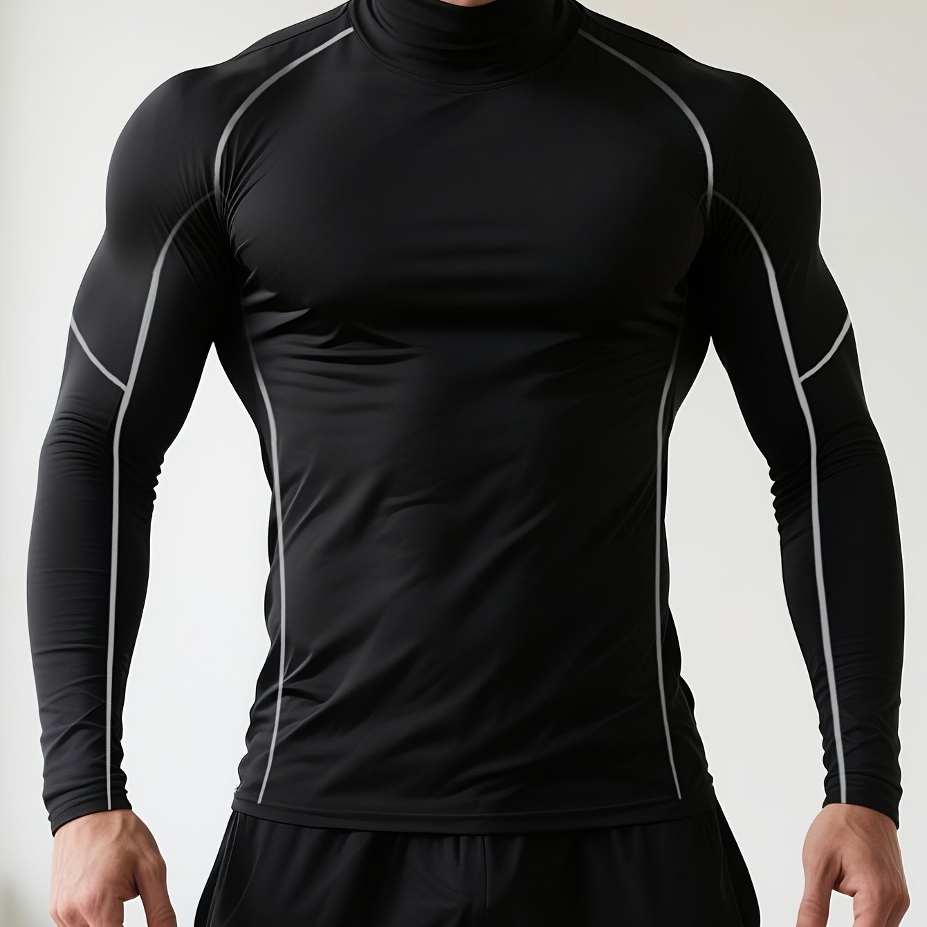 Chemise stretch homme à manches longues et col montant | Vêtement thermique