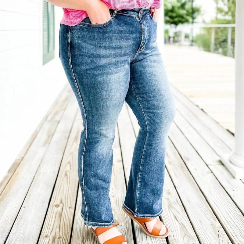 Damen Enganliegende Hose mit Mittlerer Taille | Gerader Schnitt