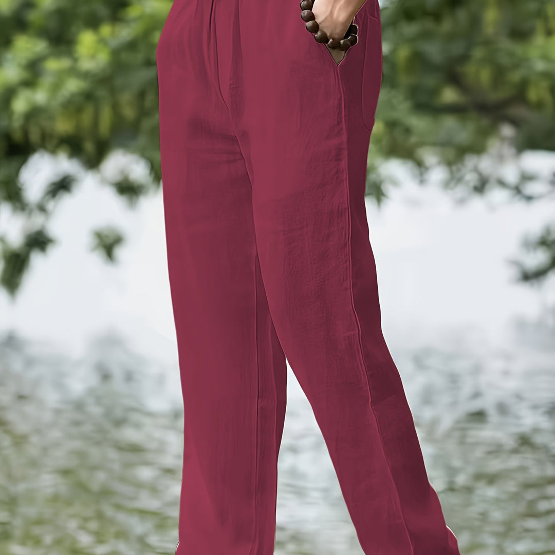 Herren Freizeithose | Relaxed Fit Hose | Gerades Bein und Kordelzug | Moderner Streetwear Stil