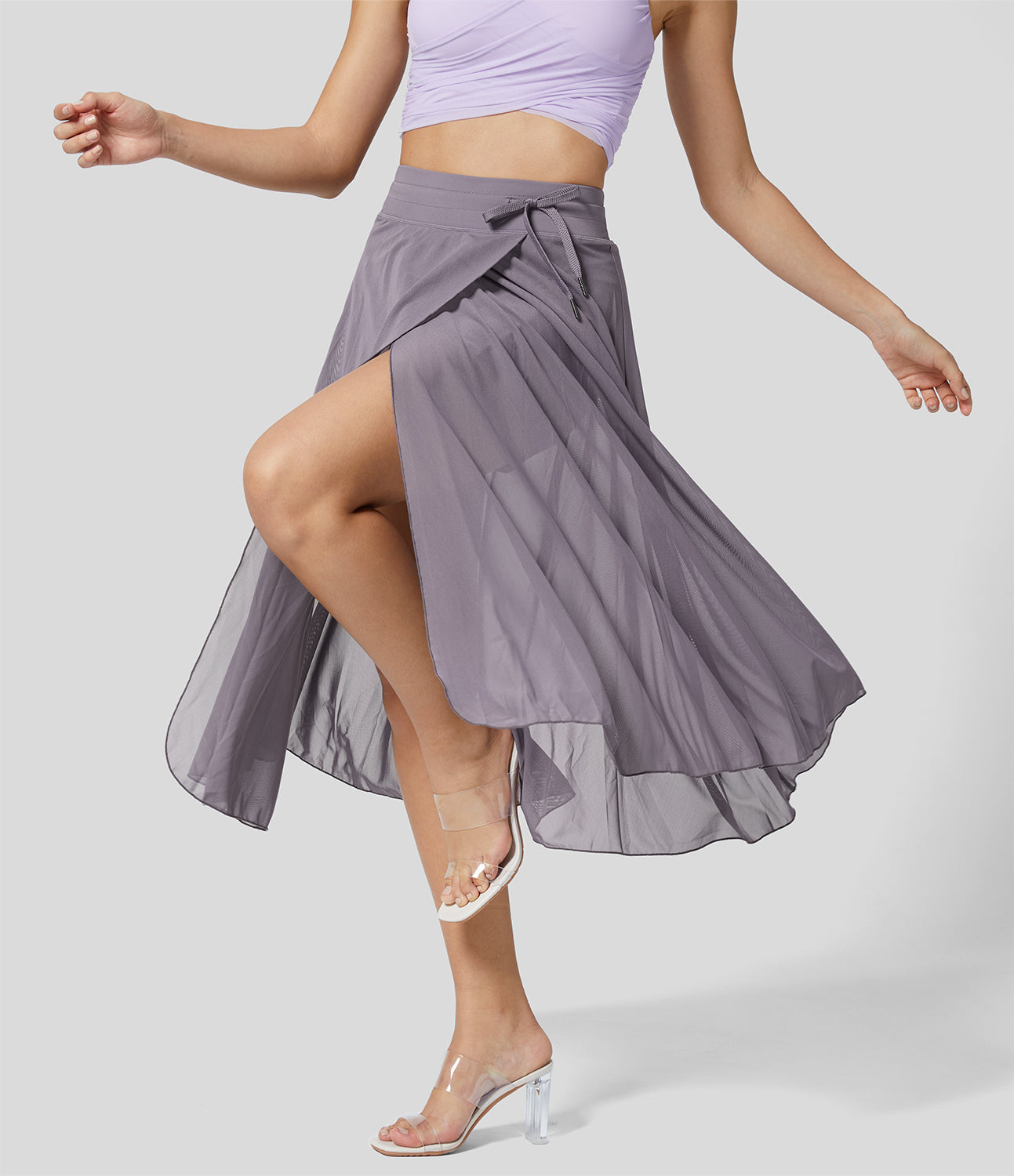 Gonna midi donna multistrato | Coprispalle trasparente