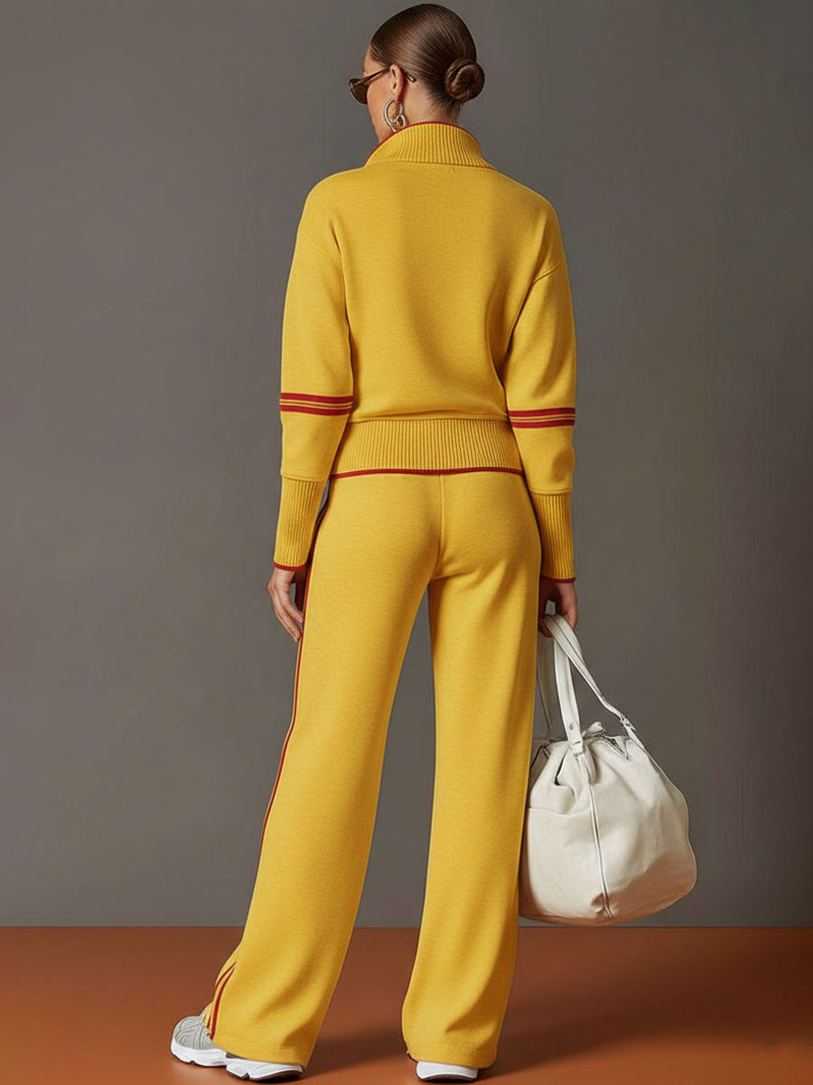 Clara | Women's Relaxed Wide Leg Trousers and Blouse Two-Piece Set