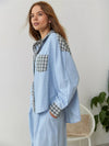 Set di abbigliamento casual da donna | Camicia a maniche lunghe e pantaloni ampi | Comfort per momenti di relax
