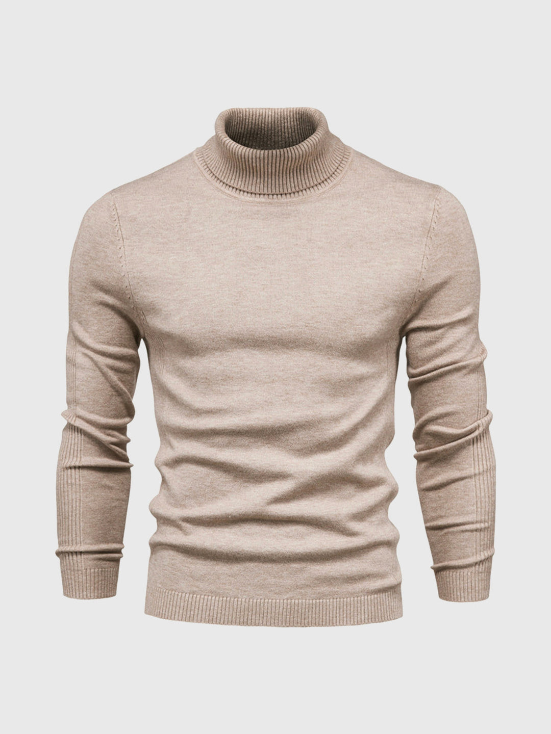 Pull homme à manches longues col montant | Coupe ajustée