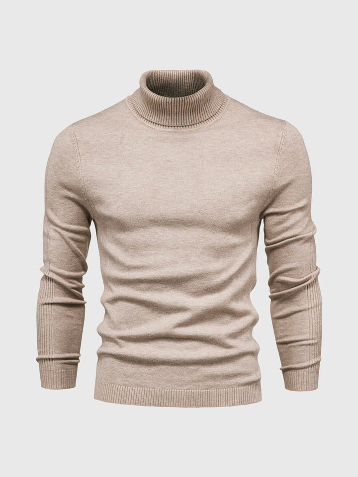 Pull homme à manches longues col montant | Coupe ajustée