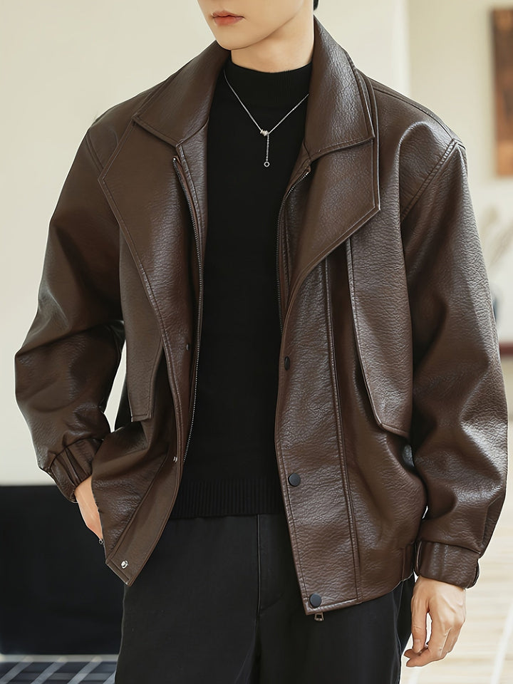 Pánská bomber bunda | Regular fit | Bunda ve stylu umělé kůže | Volnočasový vzhled