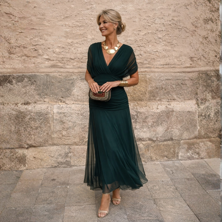 Seraphine | Women's Draped Chiffon Maxi Dress