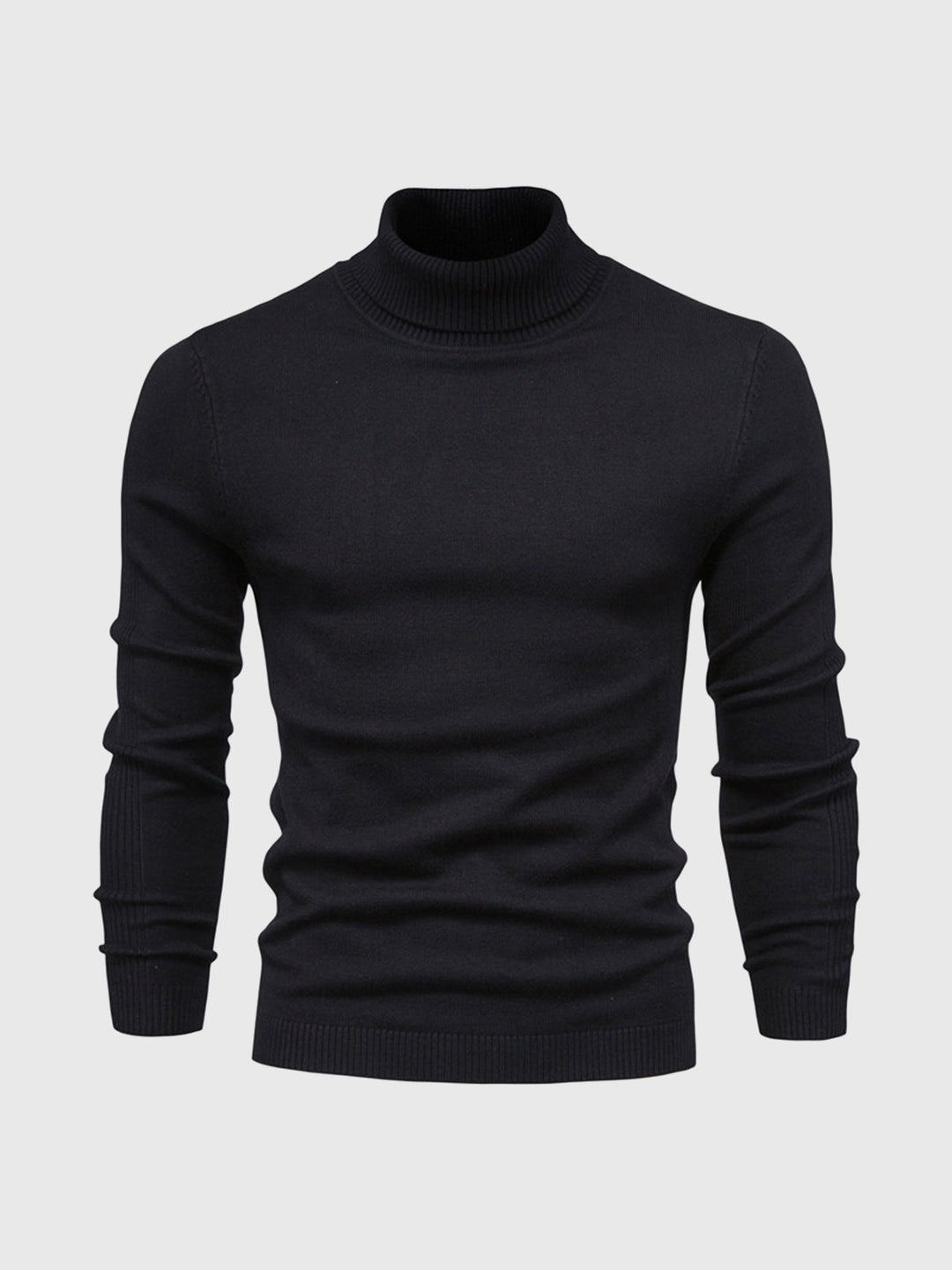Pull homme à manches longues col montant | Coupe ajustée