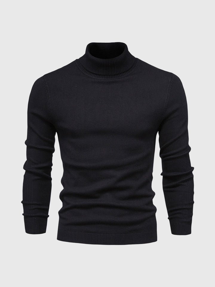 Pull homme à manches longues col montant | Coupe ajustée