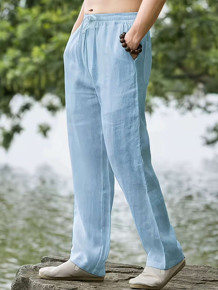 Herren Freizeithose | Relaxed Fit Hose | Gerades Bein und Kordelzug | Moderner Streetwear Stil