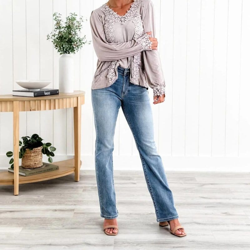 Damen Enganliegende Hose mit Mittlerer Taille | Gerader Schnitt