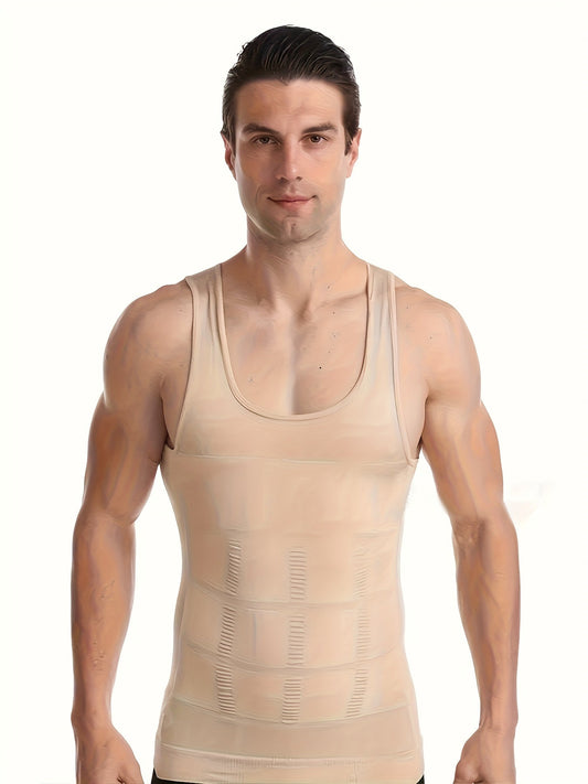 Męski kompresyjny tank top o wąskim kroju z efektem modelującym sylwetkę | Modelująca bielizna