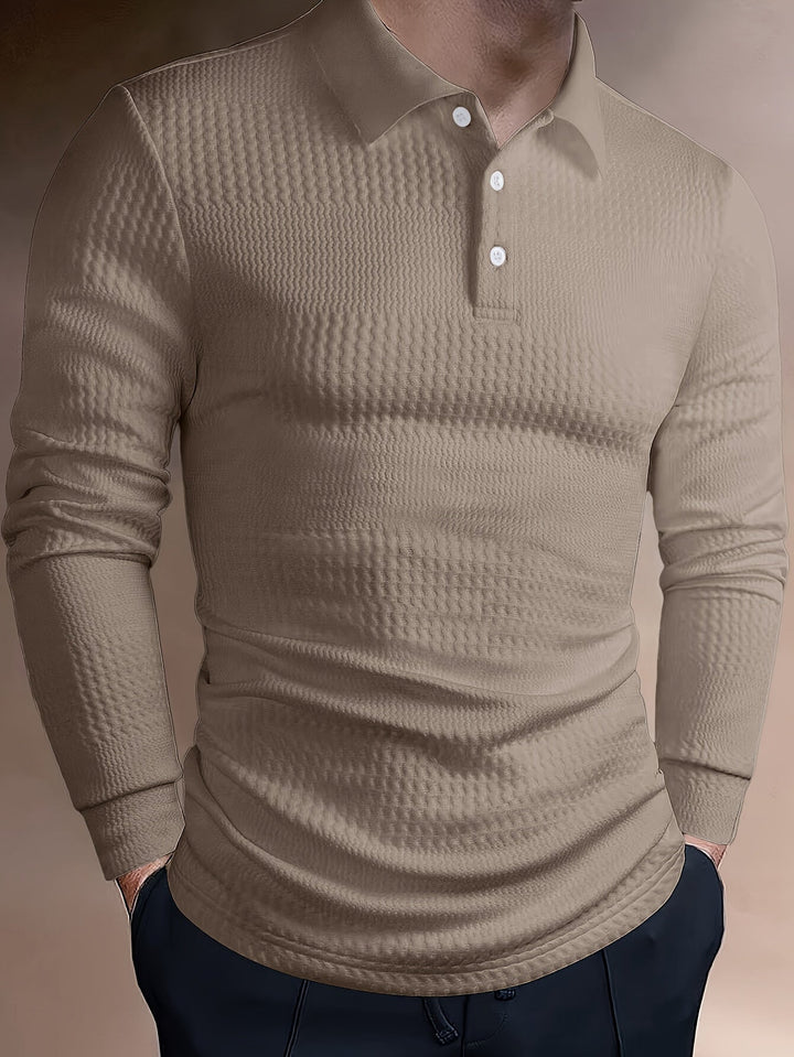 Mateusz | Herren Slim-Fit Poloshirt mit langen Ärmeln