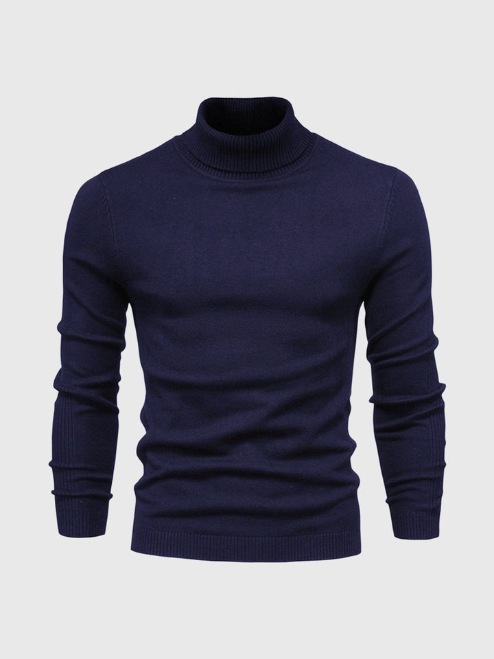 Pull homme à manches longues col montant | Coupe ajustée