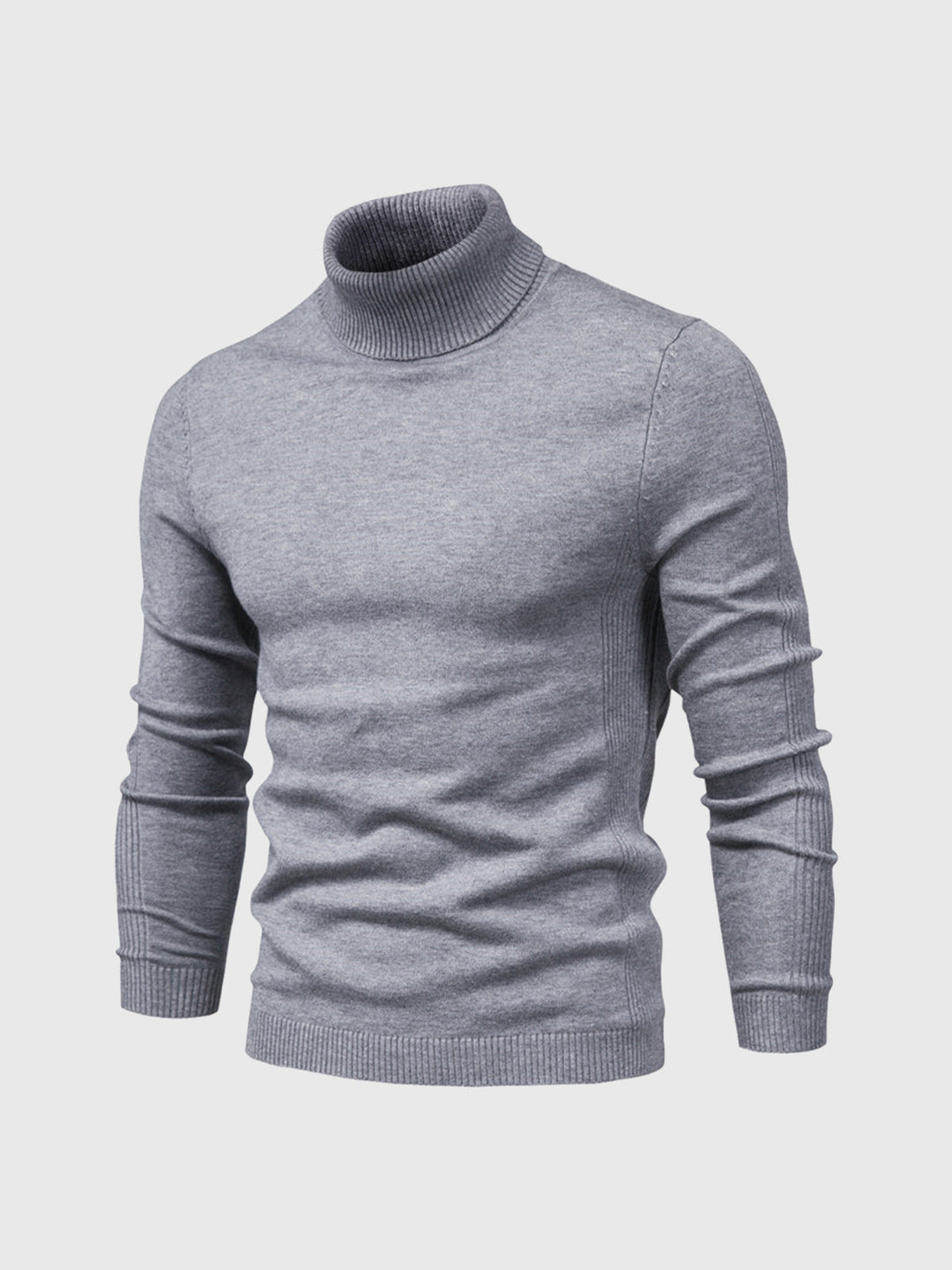Pull homme à manches longues col montant | Coupe ajustée