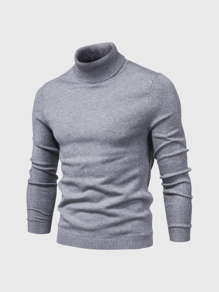 Pull homme à manches longues col montant | Coupe ajustée