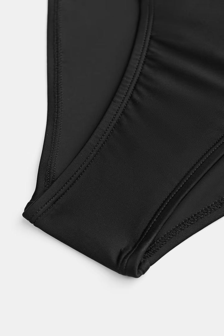 Maillot de bain une pièce femme effet cache-cœur col en V coupe ajustée | Classique