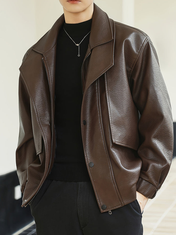 Pánská bomber bunda | Regular fit | Bunda ve stylu umělé kůže | Volnočasový vzhled