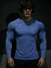 Pánské kompresní tričko s dlouhým rukávem a svalovým střihem | Fitness oblečení